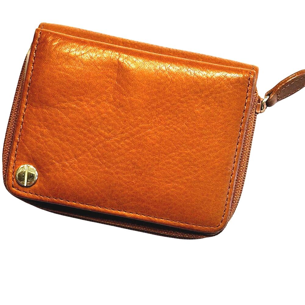 Rolf’s brown leather wallet attached key ring zip around cards & coins